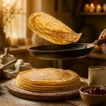 Chandeleur crepes dorees en plein vol