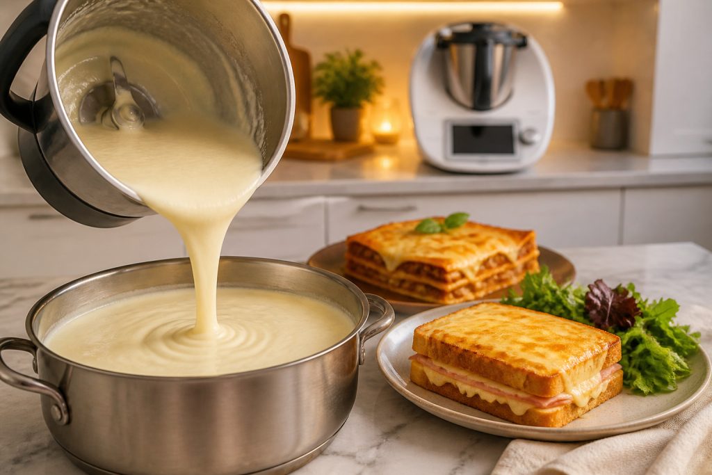 Sauce bechamel cremeuse et plats gourmands