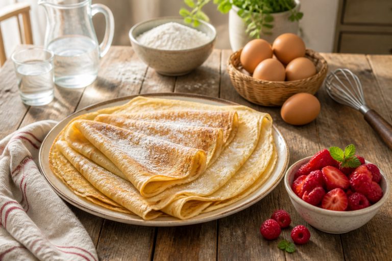 Crepes sans lait aux fruits rouges