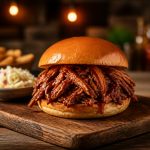 Sandwich pulled pork savoureux