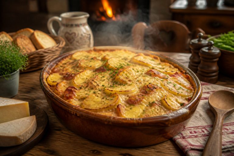 Tartiflette fumante et doree