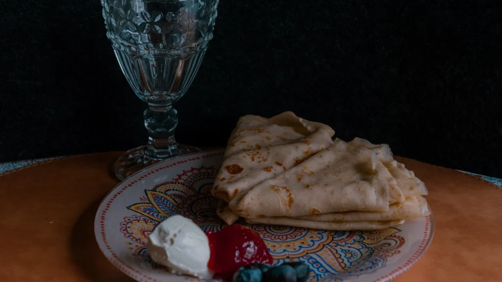 Crêpes de froment pliées en quatre