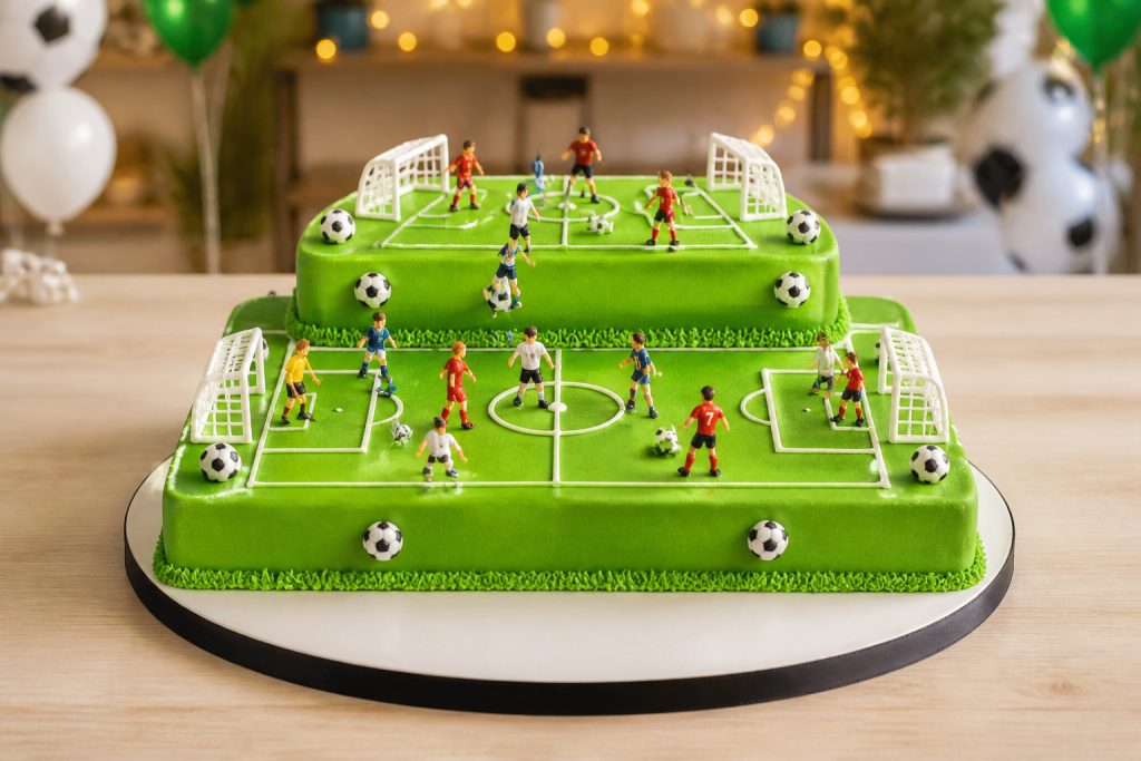 Gateau terrain de football festif